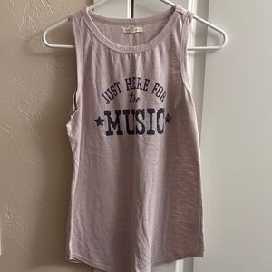 Maurices Light Pink Music Graphic Tank Top